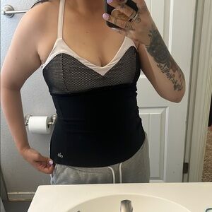 ALO Yoga Black and White Camisole Bustier Top